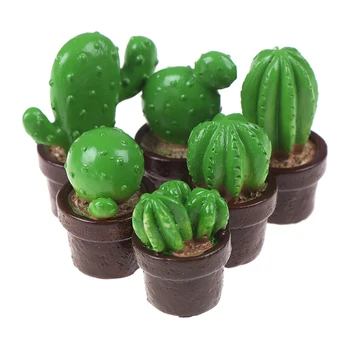 5pc/set Élethű Mini Mesterséges Húsos Kaktusz Növény Micro Táj Dekoratív Miniatűr Figurákat DIY Cserepes Kert lakberendezés