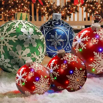 60cm Karácsonyi Dísz Labdát Kerti Hangulatot PVC Felfújható Ballon Játékok Haza, Karácsonyi Ajándék, Karácsonyi Fa Santa Dekoráció