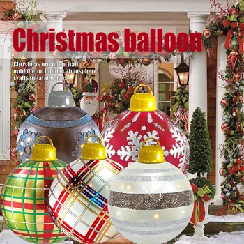 60cm Nagy Karácsonyi Labdák, Dekoráció, karácsonyfa újévi Ajándék Karácsony Karácsonyi Otthoni Kerti Felfújható Játékok