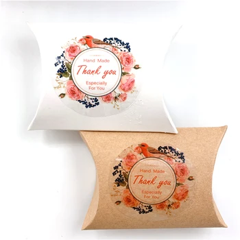 60pcs/csomag Gyönyörű Virág Köszönöm Torta Csomagolás Sütés DIY Ajándék Madár Beszél Kreatív módon Felkínálja Matricák