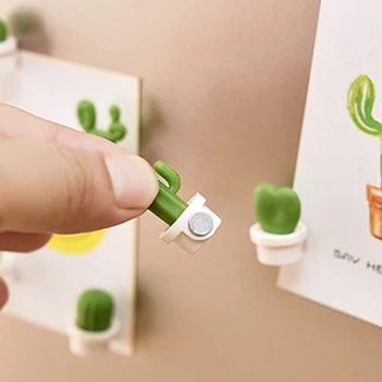 6db/Szett 3D Aranyos Szukkulens Növény Rridge üzenőfal Emlékeztető Hűtő Mágnes Gombot Kaktusz