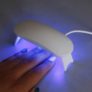 6W, Körömlakk Szárító Gép UV LED Lámpa Hordozható Micro USB Kábel Otthoni Használatra Köröm UV Gél Lakk Szárító 3 LED Lámpa Köröm Eszközök