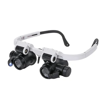 8X/15X/23X Ékszerész Órás LED-es Nagyító, Teleszkópos Fejpánt Nagyító Szemüveg Olvasás Loupes Szemüveg