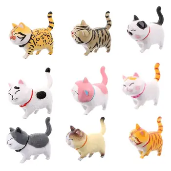 9 Db Macska Hűtőmágnesek Dekoratív Állat Hűtőmágnesek 3D Sztereó Matricák