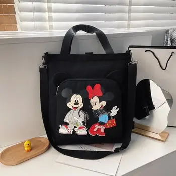 A Disney cuki Mickey nyomtatás hölgyek minden mérkőzés nagy kapacitású egy-váll messenger vászon táska tanuló alkalmi iskolatáska korrepetálás táska