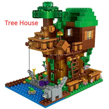 A Fa A Ház Kis Építőkövei Készletek Steve Akciófigurák Kompatibilis A Világ MinecraftINGlys Beállítja Játékok