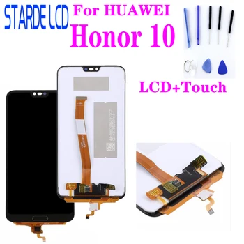 A HuaWei Honor 10 LCD Kijelző érintőképernyő Digitalizáló Szerelvény Csere Megtiszteltetés 10 LCD Touch Ujjlenyomat-Javítás Alkatrész