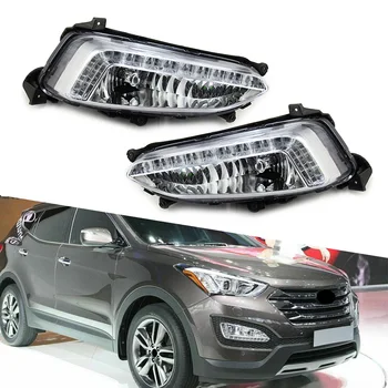 A Hyundai IX45 Santa Fe 2013 2014 2015 Autó LED DRL Nappali Fény Első Lökhárító Ködlámpa Bal/Jobb oldalon 1db