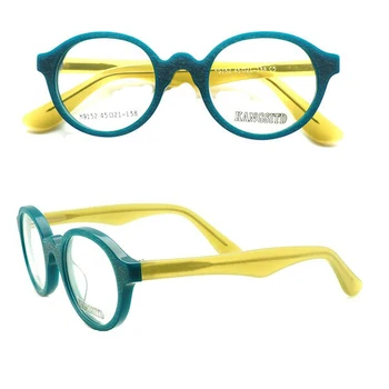 A Nők Kerek Szemüveg Keretek Férfiak Optikai Szemüveg Keret, Retro, Kézzel Készült-Acetát Kocka Recept Szemüveg Rövidlátás Szemüveg Sárga