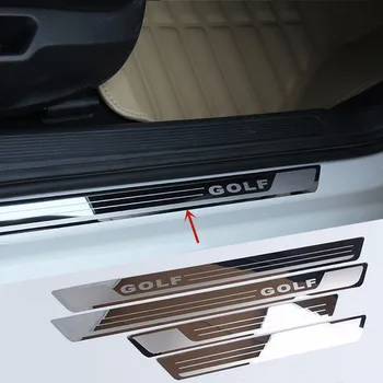 A Volkswagen Golf 7 2010-2020 rozsdamentes acél autó küszöb őr Üdv pedál anti-semmiből védelem autó tartozékok