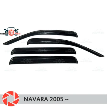 Ablak deflektor Nissan Navara 2005 - eső deflektor dirt védelem autó stílus dekorációs kiegészítők fröccsöntés
