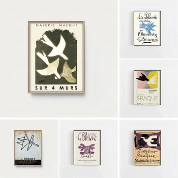 Affiche de l'expotion Georges Braque, Imprimé Georges Braque, Affiche Georges Braque,