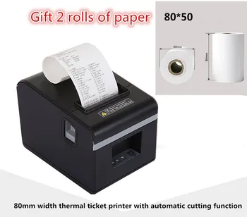 Ajándék 2 tekercs papír+ magas minőségű 80mm termikus Kis jegy nyugta nyomtató automatikus vágás nyomtatás USB vagy Ethernet port