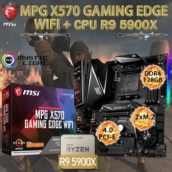 AMD Kit Ryzen 9 5900X Combo + MSI MPG X570 JÁTÉK SZÉLÉN WIFI Alaplap Meghatározott DDR4 128GB M. 2 X570 Placa-mama AM4 ATX Asztali X570