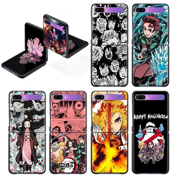 Anime Démon Vadász Samsung Galaxy Z Flip 3 5G Ütésálló Kemény Héj Fekete Divat Mobil Capa Fundas Telefon Esetében