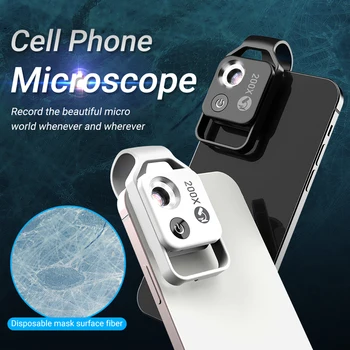 APEXEL 200X Makró Mobiltelefon lencse teleszkóp HD Mini mobiltelefon Makró LED CPL Zoom mikroszkóp objektív okostelefonok