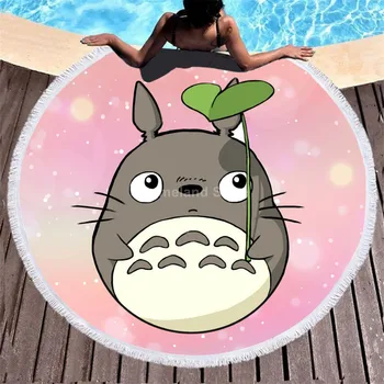 Aranyos Totoro Strand Törölköző Rajzfilm Gyerekeknek 3d Finom Mikroszálas Törölköző Kerti Takaró, Nappali, lakberendezés Úszás Divat