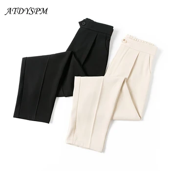 ATDYSPM Vintage, Magas Derék, Egyenes Nadrág Női Laza Női Öltöny Nadrág bokáig érő Női Streetwear Ruhát 2021