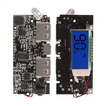 Automatikus Védelem, Dual USB 5V 1A 2.1 Mobil Power Bank 18650 Lítium Akkumulátor Töltő Tábla Digitális LCD Modul Töltés