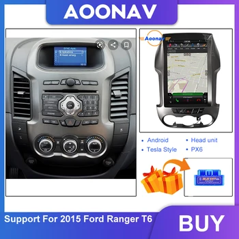 Autó HD tesla stílus függőleges képernyő multimédia videó rádió játékos 2015-Ford Ranger T6 autós GPS navigáció autoradio sztereó