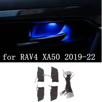 Autó LED Ajtó Tál Karfa Hangulat Lámpa Belső Világítás Dekoráció Ajtó Tál Fogantyú Fény Toyota RAV4 2019 2020 2021 5.