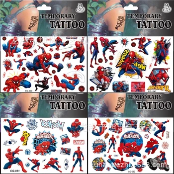 Avengers Marvel Spiderman Hulk, Amerika Kapitány Rajzfilm Matricák Tetoválás matrica Fiúk Gyerekek szülinapi parti Gyerekeknek Ajándék