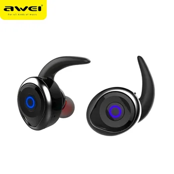AWEI T1 TWS Vezeték nélküli Fülhallgató Mikrofonnal Sport Vízálló Bluetooth-kompatibilis Fülhallgatót igaz Vezeték nélküli Fülhallgató Sztereó