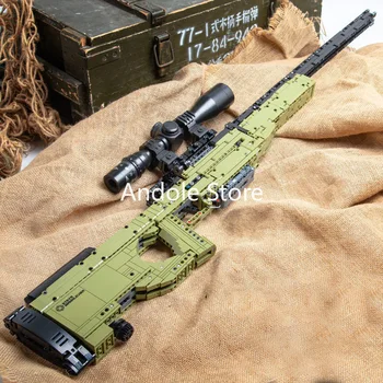 AWM Mesterlövész Puska M416 Támadás építőkövei M1897 Winchester Puska Tégla Modle Állítsa be Tud lőni a Golyókat Fegyvert Játékok Fiúknak Ajándékok