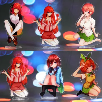 Az Anime A Tömör Ötös Ikrek Akril Álljon Modellt, Játékokkal, Aranyos Anime Lányok Ábra Dekoráció Akció Ábra Gyűjthető Játékok