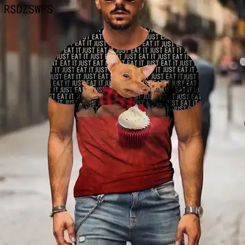 Az Új 3d-s Nyomtatás póló Chihuahua Gk Sas Madár Minta Art Festmény Férfi Rövid Ujjú Divatos Férfiruházat Alkalmi Felső Tshirt