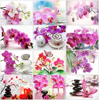 AZQSD Gyémánt Festmény Orchidea Kő keresztszemes Kézimunka Teljes Négyzet, Rombusz, Hímzett Virág Mozaik Strassz lakberendezés