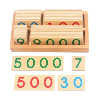 Baba Játékok Montessori Matek Játék Kis Digitális Fából készült Kártyák Doboz (Nmuber 1-9000) Oktatási Korai Tanulás Játékok Karácsonyi Ajándék