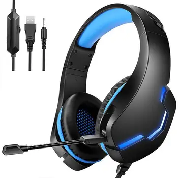 Bestseller Fejhallgató-J10-n Sztereó Gamer Fejhallgató, Vezetékes PS4 Gaming Headset Mikrofonnal a PS4/PC