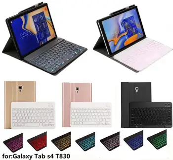 Billentyűzet tok Samsung Galaxy Tab S4 10.5 SM T830 T835 T837 Tabletta Fedezi Billentyűzet 7 színek Háttérvilágítású fény Bluetooth ++toll