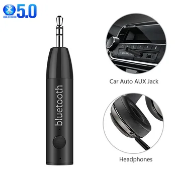 Bluetooth 5.0 Vezeték nélküli Zene Audio Receiver 3,5 mm-es Jack Aux Vevő Adapter Sztereó Kihangosító Autós Bluetooth Adapter Készlet