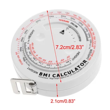 BMI testtömeg Index Kihúzható Szalag 150cm Intézkedés Kalkulátor Diéta, fogyás, 15 Font