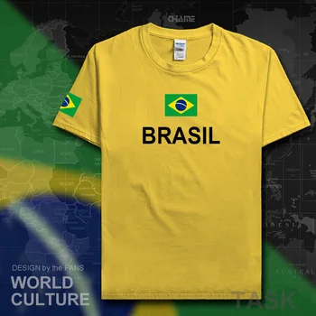 Brazília póló férfi 2017 t-shirt póló pamut nemzet, csapat mezek ország tshirt rajongók streetwear fitness brasil MELLTARTÓ Brazil edzőtermek