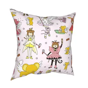 Cardcaptor Sakura Aranyos Pillowcover Dekoráció Párnák Párnát a Kanapé Poliészter kétoldalas Nyomtatás Nyomtatott