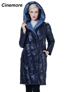 Cinemore 2020 új érkeznek a Nők hosszú puffer kabát Divat Kontraszt Szélálló, vízálló kabát, meleg plusz réteg 2096