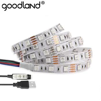 DC5V RGB USB-Kábel LED Szalag Lámpa 5050SMD Karácsonyi Rugalmas TV Háttér 3keys Mini Távoli 50CM 1M 2M Neon Szalag Szalag
