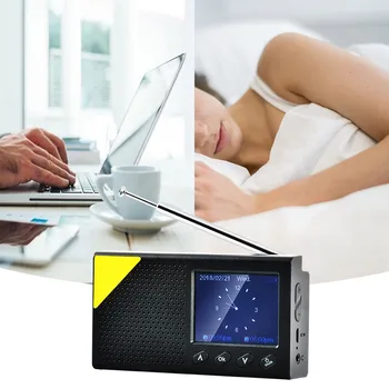 Digitális Hordozható Rádió AM FM Bluetooth Hangszóró Sztereó MP3 Lejátszó TF/SD Kártya, USB Driver kihangosított Hívás LED Kijelző Hangszóró