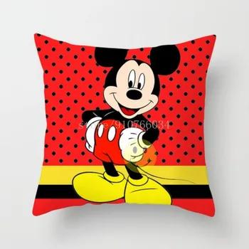 Disney 45x45cm Mickey Egér párnahuzat Párnákat Minnie Haza Textil Párna Fedezze Dekoráció az Otthoni Kanapé Párna Autó