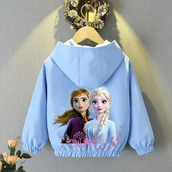 Disney Fagyasztott Elsa Hercegnő Kisgyermek Lányok Dzseki Kabát Őszi Kis Gyermekek Outwear Koreai Elég Cipzáras Kardigán Széldzseki