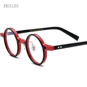 Divat Férfi Kerek Szemüveg Nők Vintage-Acetát Rövidlátás Optikai Receptet Szemüveg Keretek Hi-Q Tiszta Kis Szemüveg Oculos