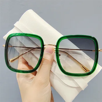 Divatos Zöld Négyzet Túlméretezett Napszemüveg Nők 2021 Márka, Design, Divat Gradiens Lencse Férfi Napszemüvegek Nagy Árnyalatok Női Oculos