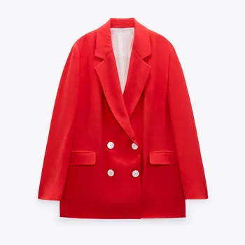 DiYiG NŐ 2021 kora ősszel új Brit stílus női ruházat kétsoros laza alkalmi piros zakó ZA