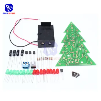 diymore Piros, Zöld, LED Vaku karácsonyfa DIY Készlet LED Lámpa Áramkör Elektronikus Tanulás Öltöny DIY Készlet