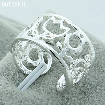 DOTEFFIL 925 Sterling Ezüst Üres Szál Design Gyűrű A Nők Esküvő, Eljegyzés, Buli, Divat Varázsa Ékszerek