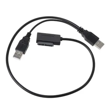 Dual USB 2.0, hogy 7+6 Pin Vékony Slim SATA Kábel Adapter Notebook Laptop FURCSA
