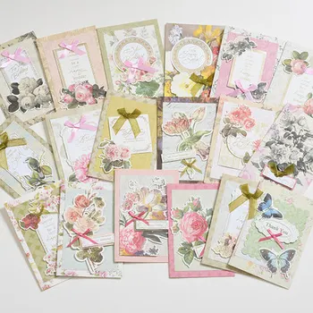 Eno Üdvözlés, papír, többrétegű, 3d kártyák vintage saját készítésű szülinapi ajándék kártyák virág kártyák